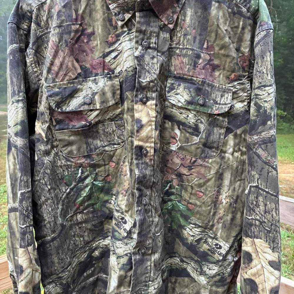 Mossy Oak Breakup Infinity Camo Cotton Button Up Men Large
